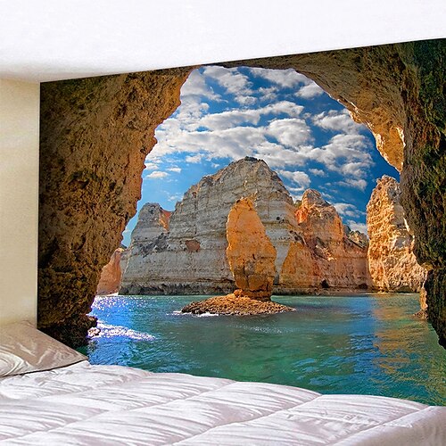 

Landscape Cave Wall Tapestry Art Decor Blanket Curtain Hanging Home Bedroom Living Room Decoration Polyester