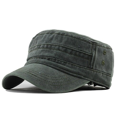 

Men's Stylish Protective Hat Street Dailywear Pure Color Flat Top Adjustable Baseball Cap Black Hat Portable
