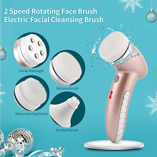 

4 IN 1 Electric Facial Cleansing Instrument Face Deep Cleaning Machine Skin Rejuvenation Blackhead Remove Beauty Device Massager