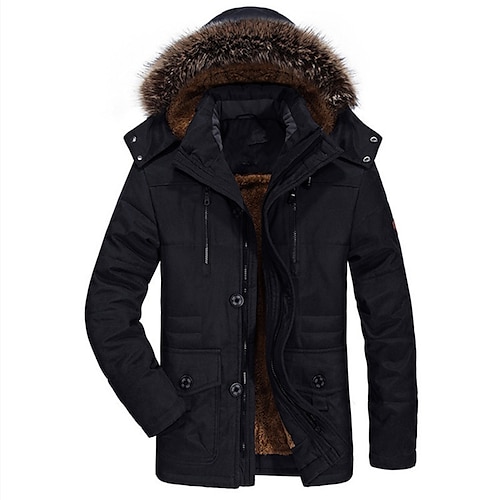 

Men's Puffer Jacket Winter Jacket Quilted Jacket Winter Coat Parka Thermal Warm Breathable Outdoor Street Daily Solid Color Outerwear Clothing Apparel Sporty Casual Green Black Blue