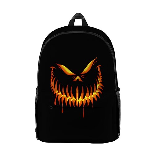 

Unisex Oxford Cloth 300D School Bag Commuter Backpack Large Capacity Breathable Zipper Tiered Halloween School Daily Black