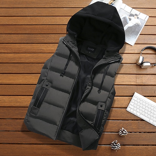 

Per uomo Gilet imbottito Gilet Gilet trapuntato Cardigan Traspirante Giornaliero Per uscire Liscio Capispalla Abbigliamento Informale Nero Verde militare Grigio