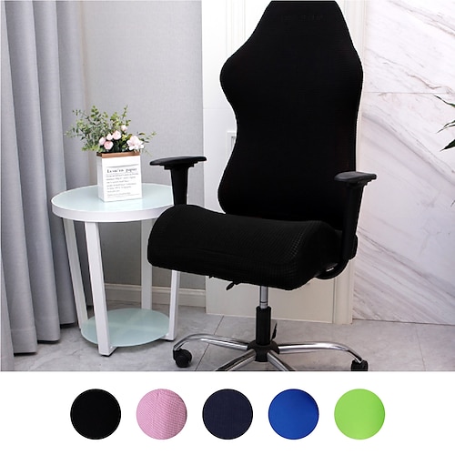 

Stretch Black Computer Rotating Gaming Chair Cover Slipcover Grey Elastic Jacquard Spandex Anti-dust Cover Protector for Dogs Cats Pets