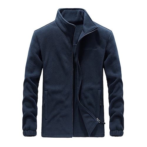 

Men's Hiking Jacket Hiking Windbreaker Hiking Fleece Jacket Winter Outdoor Thermal Warm Windproof Fleece Lining Lightweight Outerwear Trench Coat Top Skiing Fishing Climbing Male black Male Army
