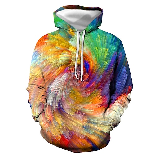 

Herren Hoodie Sweatshirt Kapuze Grün Blau Gelb Regenbogen Mit Kapuze Graphic Mehrfarbig Bedruckt Casual Täglich 3D-Druck Strassenmode Casual Frühling Herbst Bekleidung Kapuzenpullover Sweatshirts