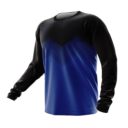 

21Grams Men's Downhill Jersey Long Sleeve Mountain Bike MTB Road Bike Cycling Blue Gradient Bike Breathable Quick Dry Moisture Wicking Polyester Spandex Sports Gradient Clothing Apparel / Athleisure