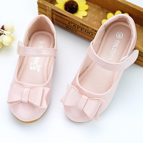 

Girls' Flats Flower Girl Shoes Patent Leather Breathability Wedding Cute Dress Shoes Little Kids(4-7ys) Wedding Party Party & Evening Bowknot Pink White Fall Spring