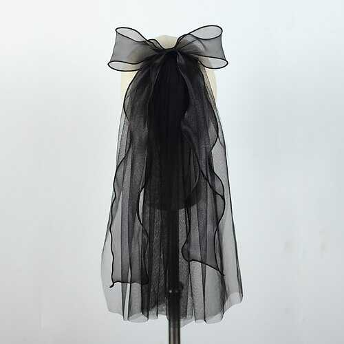 

One-tier Party / Evening / Vintage Style Wedding Veil Shoulder Veils / Elbow Veils with Satin Bow Tulle