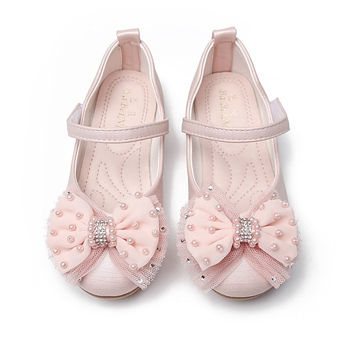 

Girls' Flats Comfort Mary Jane Flower Girl Shoes Faux Fur PU Little Kids(4-7ys) Daily Party & Evening Walking Shoes Bowknot Pearl Pink White Fall Spring / Rubber