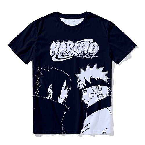 

Naruto Uchiha Sasuke Uzumaki Naruto T-Shirt-Ärmel Anime Zeichentrick Anime 3D Harajuku Grafik T-shirt Für Herren Damen Unisex Erwachsene 3D-Druck 100% Polyester