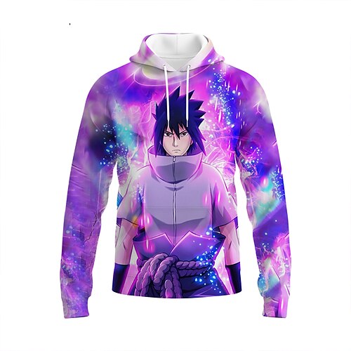 

Naruto Uchiha Sasuke Anime Cartoon Manga Anime 3D Harajuku Graphic Hoodie For Unisex All Couple's Adults' 3D Print Polyster