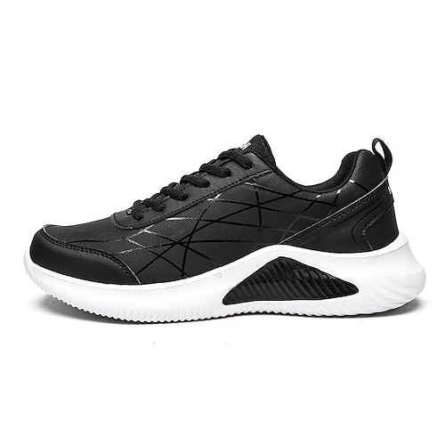 

Men's Trainers Athletic Shoes Comfort Shoes Sporty Athletic Running Shoes PU Non-slipping Black / Gold Black / White Black / Red Fall