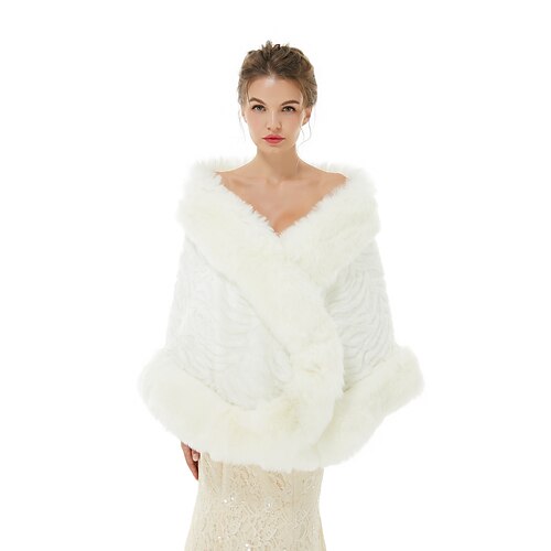 

Sleeveless Shawls Faux Fur Wedding / Party / Evening Women's Wrap With Solid
