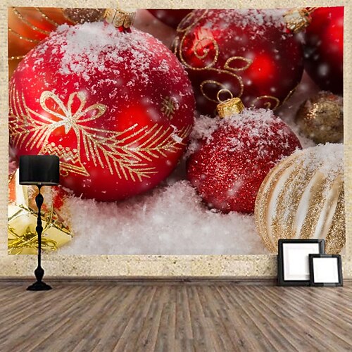 

Christmas Santa Claus Holiday Party Wall Tapestry Photography Background Art Decor Blanket Hanging Bedroom Living Room Decoration Tree Snowman Elk Snowflake Candle Gift Fireplace