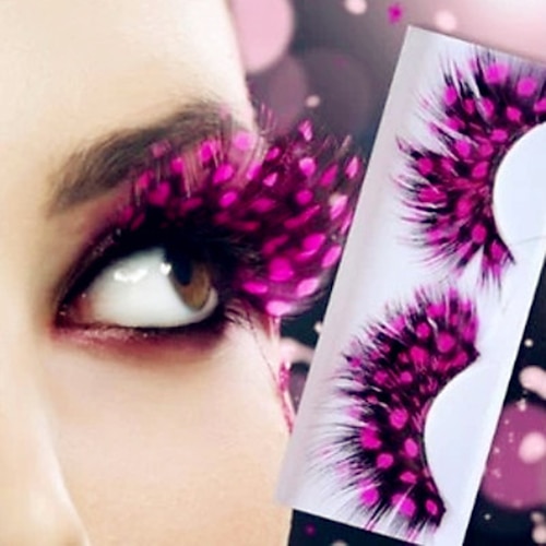 

Halloween Makeup Color Exaggeration Art Feather False Eyelashes Creative Stage Modeling Art Portrait Makeup Lashes 1 Paris