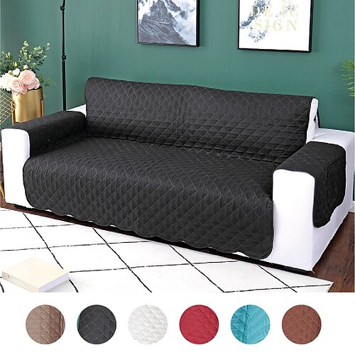 

Reversible Quilted Sofa Cover, Slipcover Furniture Protector, Washable Couch Cover with Non Slip Foam and Elastic Straps for Kids, Dogs, Pets