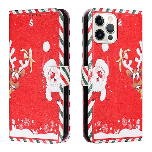 

Phone Case For Apple Full Body Case iPhone 13 Pro Max 12 11 SE 2020 X XR XS Max 8 7 6 Christmas Gift Wallet Card Holder Cartoon PU Leather