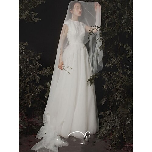 

One-tier Cute / Sweet Wedding Veil Chapel Veils with Solid Tulle