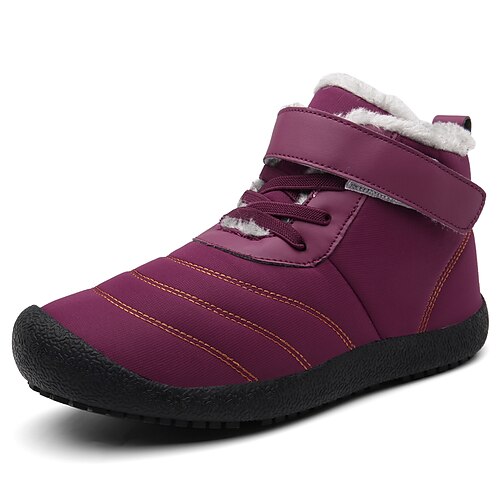 

Women's Boots Snow Boots Plus Size Booties Ankle Boots Flat Heel Round Toe Sporty Casual Classic Outdoor Walking Shoes PU Leather Lace-up Fall Winter Solid Colored Black Green Purple