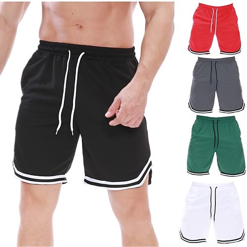 

Herre Atletisk shorts Svette shorts Basketballshorts Snorer Elastisk midje Ensfarget Komfort Myk Knelengde utendørs Daglig Fritid Treningsklær Svart Hvit Mikroelastisk
