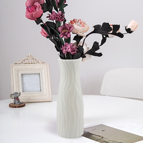 

Plastic Vase Nordic Color Vase Dry And Wet Flower Flower Arrangement Container Decoration Crafts Imitation Glaze Resistant To Fall