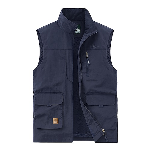 

Men's Vest Gilet Fishing Vest Hiking Vest Sleeveless Vest Gilet Jacket Outdoor Street Daily Going out Streetwear Casual Spring Fall Pocket Polyester Nylon Breathable Plain Zipper Stand Collar Loose