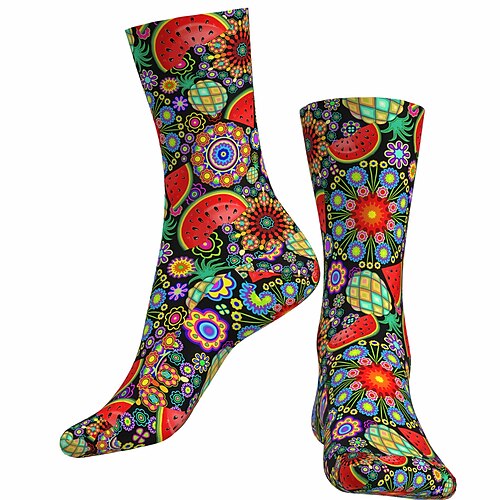 

Socks Cycling Socks Bike Socks Sports Socks Men's Women's Bike / Cycling Breathable Soft Comfortable 1 Pair Fruit Watermelon Cotton Red S M L / Stretchy
