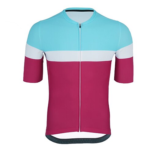 

CAWANFLY Men's Cycling Jersey Short Sleeve Bike Tee Tshirt Jersey Top with 3 Rear Pockets Road Bike Cycling Cycling Breathable Quick Dry Comfortable Wine Red Red Blue Geometic Vintage Polyester Sports