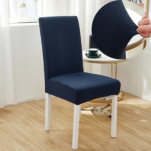 

Stretch Kitchen Chair Cover Slipcover Velvet for Dinning Party Soft Navy Blue Comfortable Firm Elegant Chairs Covers