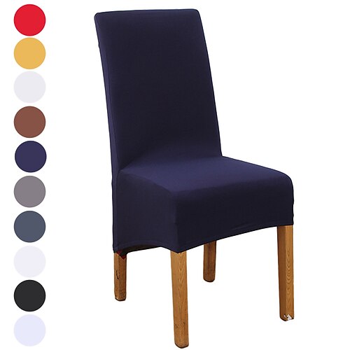 

Solid Color Dining Chair Covers, Stretch Chair Cover, Spandex High back Chair Protector Covers Seat Slipcover with Elastic Band for Dining Room,Wedding, Ceremony, Banquet