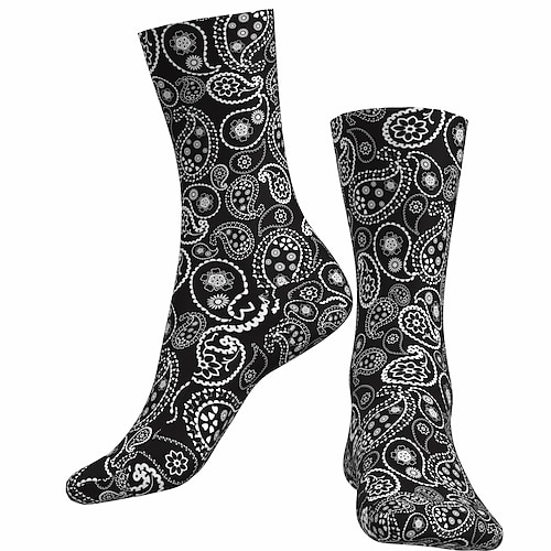 

Socks Cycling Socks Bike Socks Sports Socks Men's Women's Bike / Cycling Breathable Soft Comfortable 1 Pair Paisley Cotton Black S M L / Stretchy