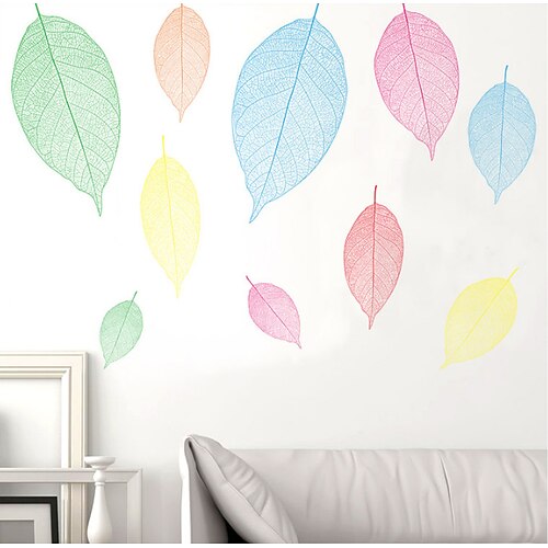 

small fresh leaf creative wall stickers living room sofa room decoration bedside self-adhesive wall stickers