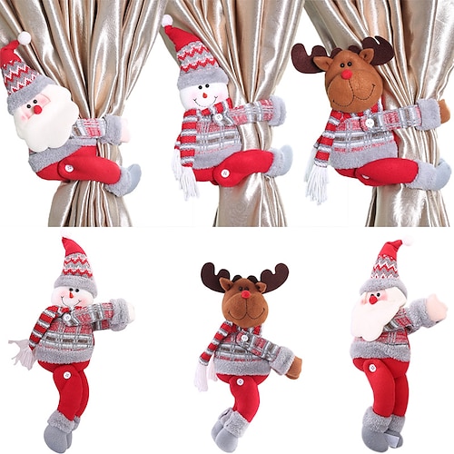 

Christmas Curtain Holder Merry Christmas Decorations for Home Ornaments New Year 2023 Santa Claus Xmas Curtain Noel Home Decor