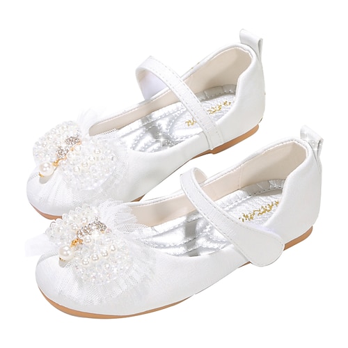 

Girls' Flats Mary Jane Flower Girl Shoes Princess Shoes School Shoes Rubber PU Little Kids(4-7ys) Big Kids(7years ) Daily Party & Evening Walking Shoes Rhinestone Bowknot Sparkling Glitter Pink White