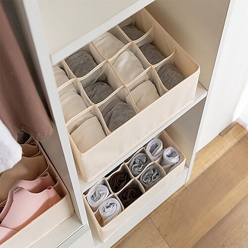 

Foldable Layered Underwear Storage Box Moisture-proof And Dust-proof Two In One Storage Box 32X32X10cm