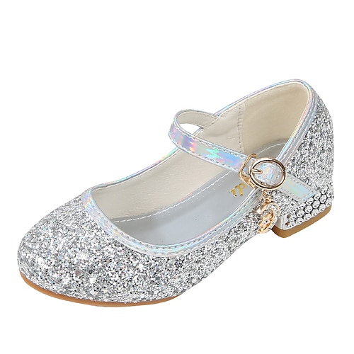 

Girls' Heels Flower Girl Shoes Formal Shoes Princess Shoes School Shoes Rubber PU Portable Non Slip Wedding Sequins Big Kids(7years ) Little Kids(4-7ys) Daily Party & Evening Walking Shoes