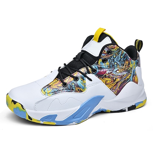 

Unisex Trainers Athletic Shoes Sporty Athletic Basketball Shoes PU White / Yellow Black Pink / White Fall