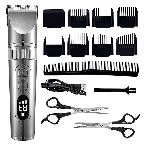 

Professional Hair Clipper For Men Beard Trimmer Machine for Shaving Hair Trimmer Fast Charge Hair Cutting Machine Beard Trimmer with Barber Scissors