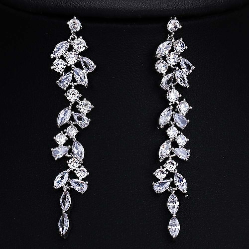 

Women's Cubic Zirconia Drop Earrings Earrings Marquise Cut Leaf Drop Luxury Elegant Fashion Imitation Diamond Earrings Jewelry Rose Gold / Silver / Gold For Party Wedding Anniversary Gift Engagement