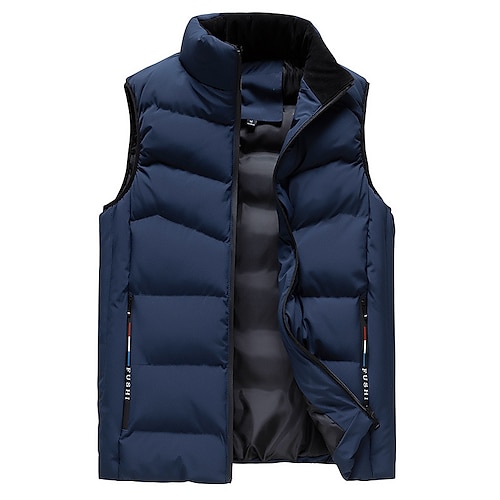 

Per uomo Gilet imbottito Gilet Gilet trapuntato Cardigan Antivento Tenere al caldo Ufficio Casual / quotidiano Tic toc Liscio Capispalla Abbigliamento Moda Formale Nero Blu