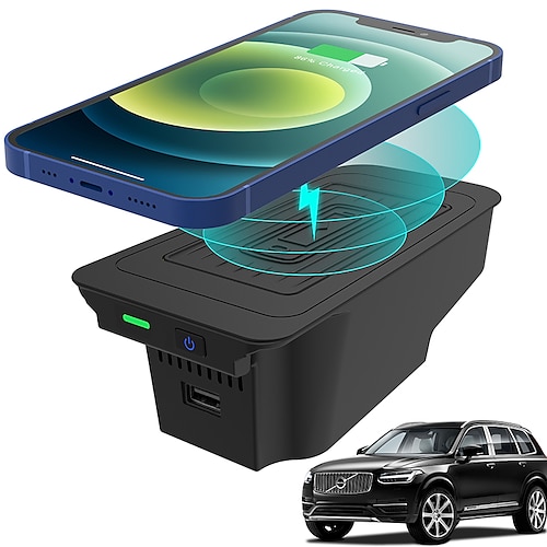 

Car Qi Wireless Charger for Volvo XC90 2015-2021 XC60 2018-2021 V60&S60 2019-2021 S90&V90 2017-2021 Wireless Phone Charging Pad for Volvo Accessories Left Rudder