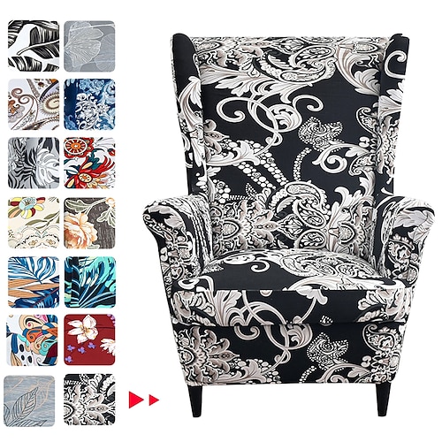 

Wing Chair Slipcovers Spandex Stretch Sofa Covers Wingback Armchair Covers with Seat Pad Cushion Cover Arms Printing Pattern Fabric Furniture Protector for Living Room Wingback Chair #8835465