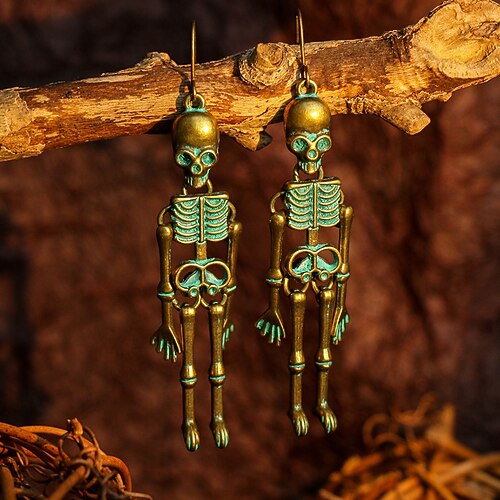 

1 Pair Hanging Earrings For Women's Christmas Street Formal Alloy Vintage Style Fashion Skull