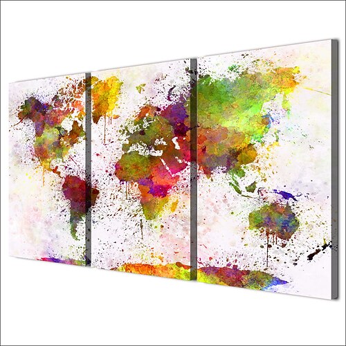 

3 Panels Wall Art Canvas Prints Painting Artwork Picture World Map Street Home Decoration Decor Rolled Canvas No Frame Unframed Unstretched