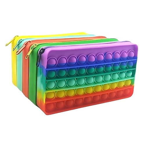 

New Arrival Silicone Purse Push Pop Bubbles Simple Dimple Stationary Bag Popper Sensory Poppet Pencil Case Fidget Toys