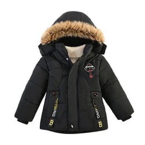 

Kid Boys Jacket Solid Children Kids Hooded Warm Outerwear Coat Boy Clothes Outwear