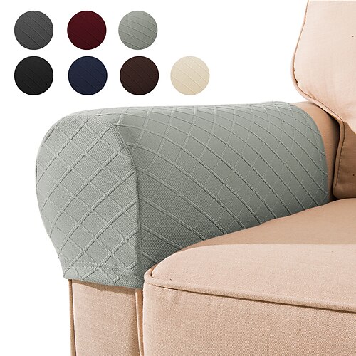 

Armrest Covers for Chairs and Sofas Couch Arm Covers for Sofa Spandex Jacquard Armrest Covers Anti-Slip Furniture Protector Washable Armchair Slipcovers for Recliner Set of 2