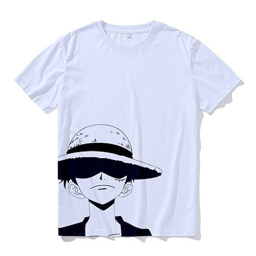 

Inspired by One Piece Monkey D. Luffy T-shirt Cartoon Manga Anime Harajuku Graphic Kawaii T-shirt For Men's Women's Unisex Adults' Hot Stamping Polyester / Cotton Blend