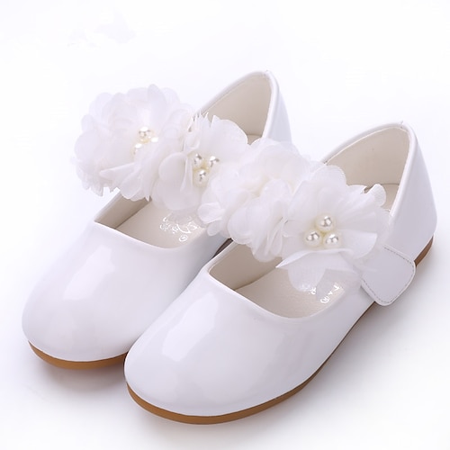 

Girls' Flats Mary Jane Flower Girl Shoes Patent Leather Little Kids(4-7ys) Toddler(2-4ys) School Wedding Party Walking Shoes Dancing Flower Light Pink White Fall Spring / TPR (Thermoplastic Rubber)