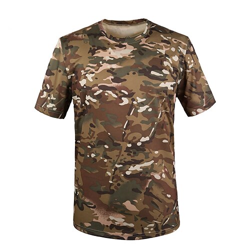 

Men's T shirt Tee Tee Solid Color Snake Print Camo / Camouflage Round Neck Green Yellow Army Green Dusty Rose Khaki Other Prints Sports Short Sleeve Clothing Apparel Vintage Streetwear / Fall